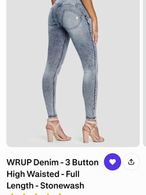ISO WRUP Denim - 3 Button
High Waisted - Full Length - Stonewash size 6/M